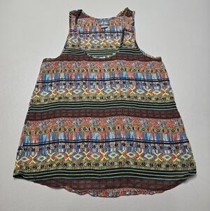Dots sheer boho tank top women's size small
